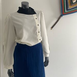 Ship 'n Shore Black and White Blouse